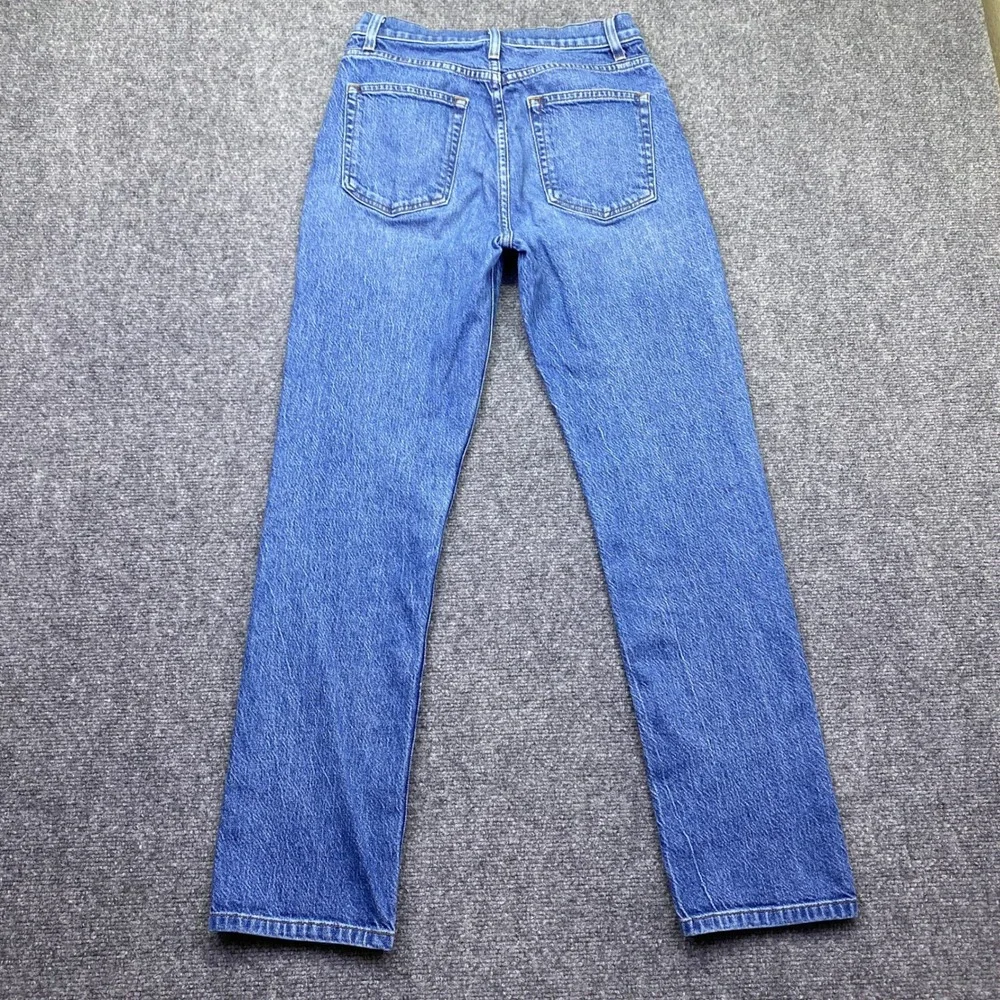 Reformation Jeans Liza High Straight Newport Wash Blue Denim Size 26 Grunge